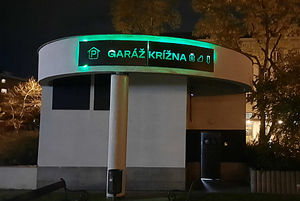 Ocelové podsvícené logo