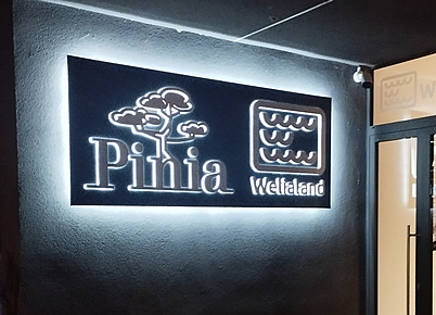 Podsvícené logo ocelový podklad + plast