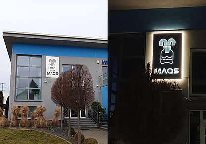 Ocelové podsvícené logo